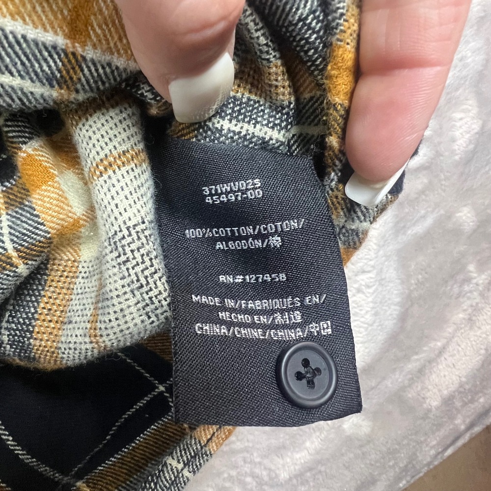 Howitzer Mens XL Adult Flannel Shirt Black Orange Plaid Patriot Made In USA - Picture 6 of 8